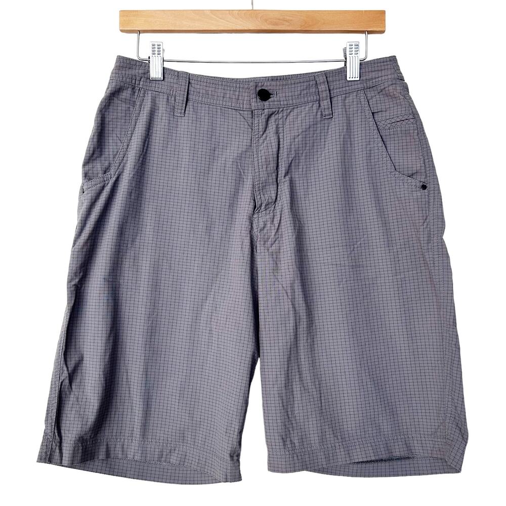 Lululemon Gray Plaid Flat Front Shorts Sz 30